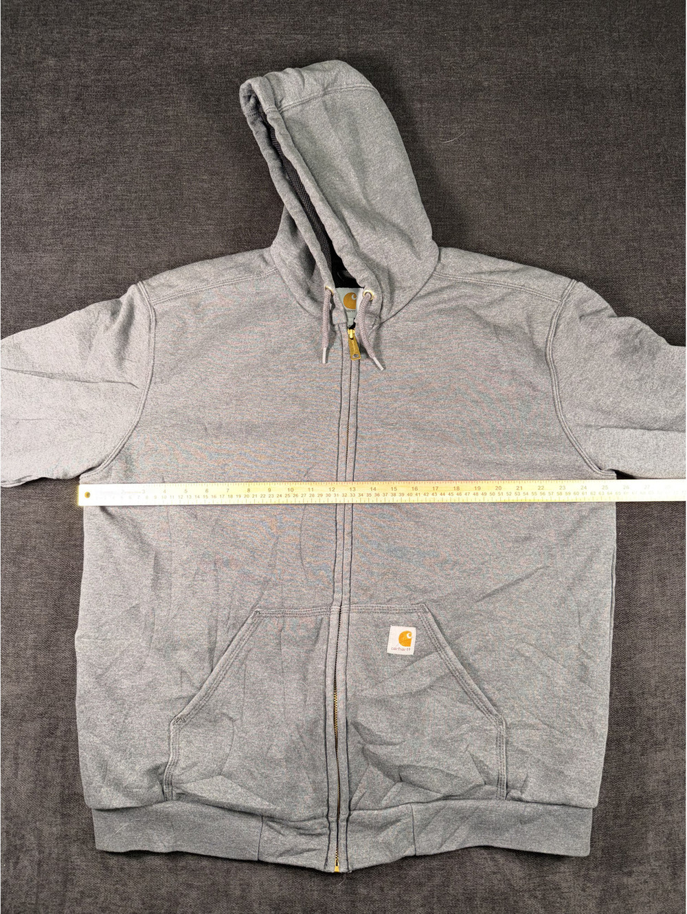 Carhartt Men's Gray Full Zip Hoodie Sweatshirt Size L - Picture 3 of 8